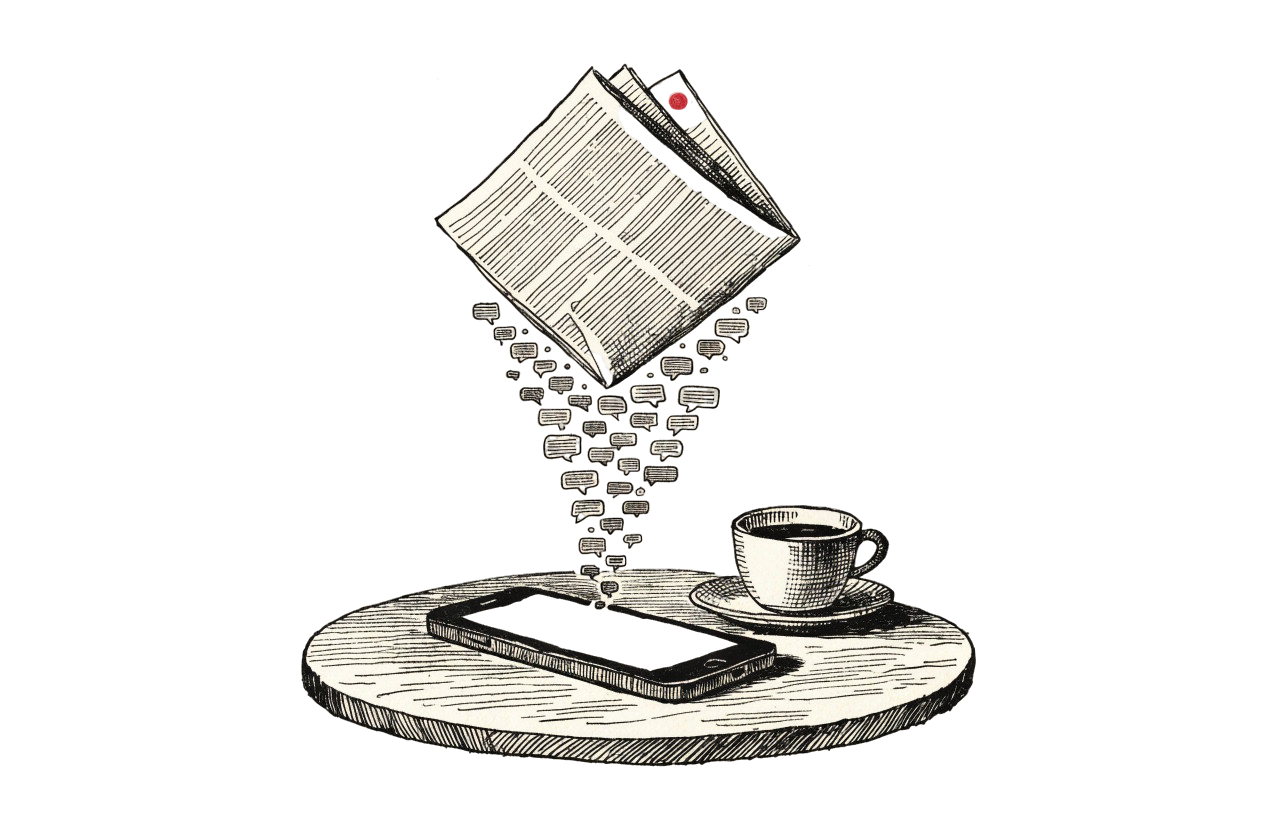 Ilustração editorial do MyGroupNews